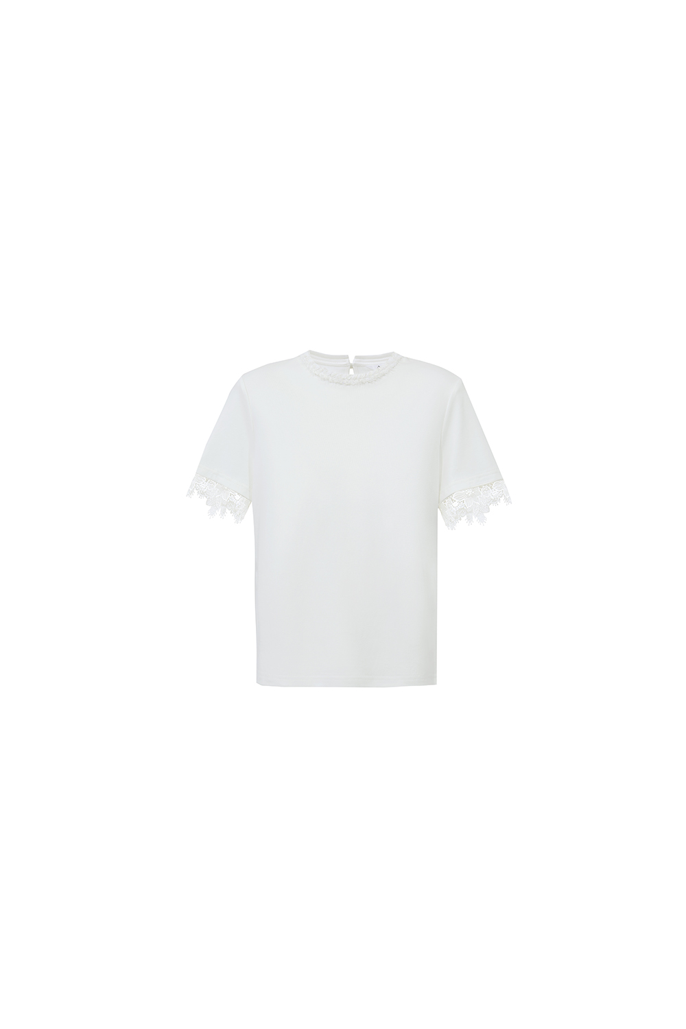 Lace Spliced Elegant Style T-Shirt|AMII
