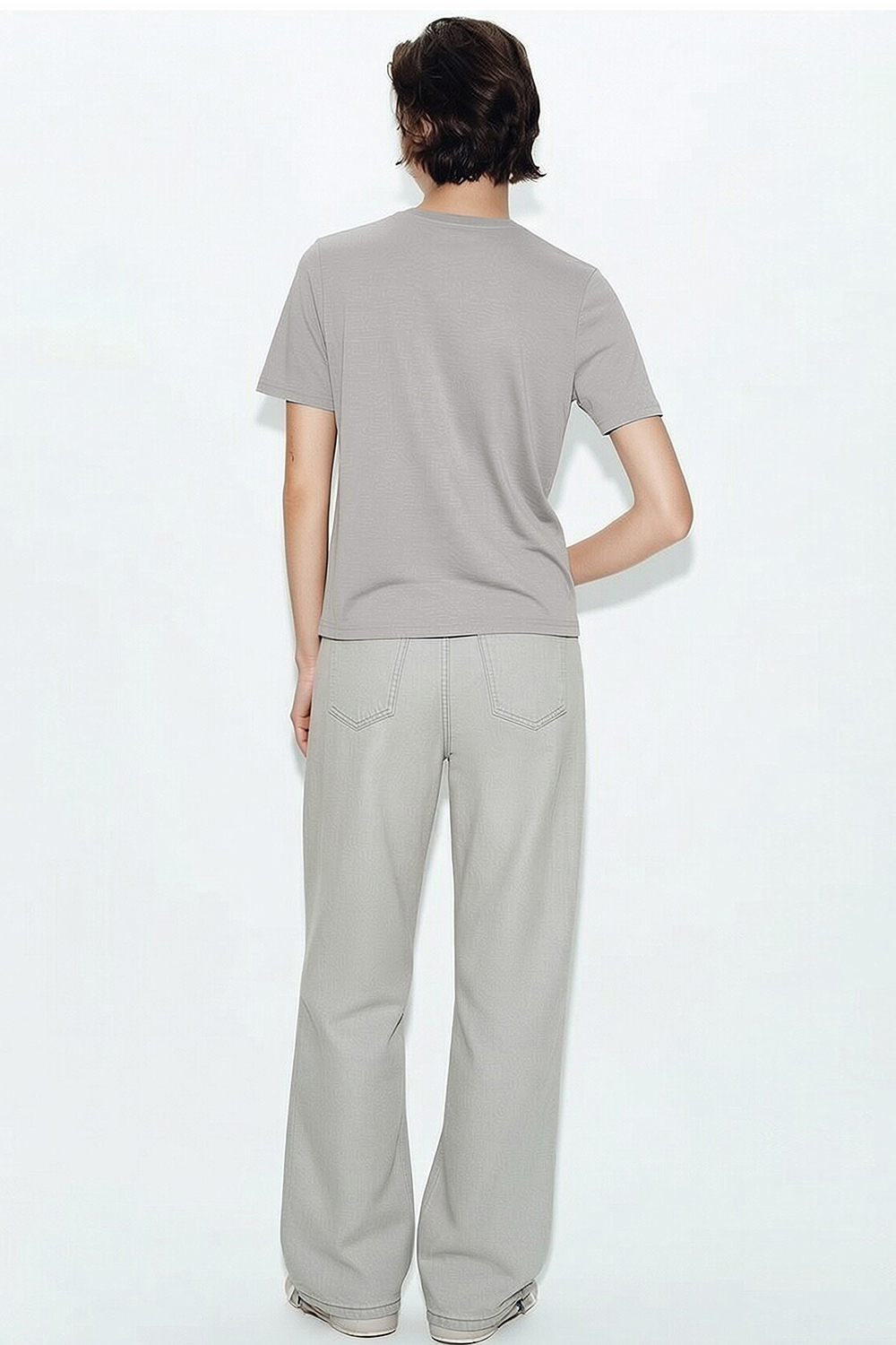 Cowl Neck Irregular Hem T-Shirt|AMII