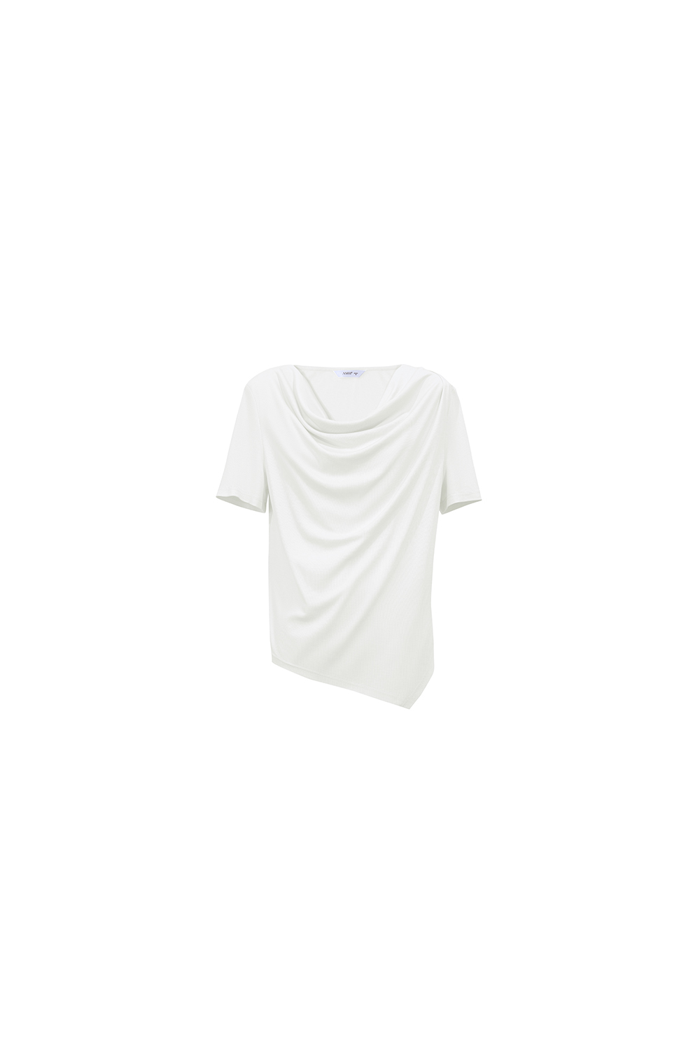 Cowl Neck Irregular Hem T-Shirt|AMII