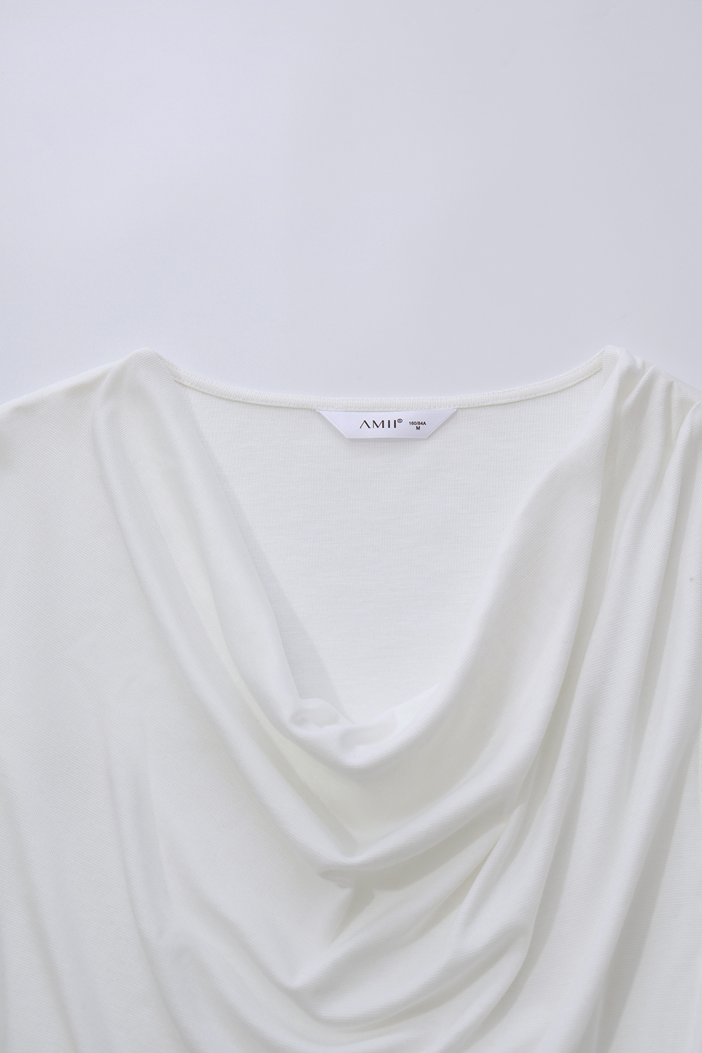 Cowl Neck Irregular Hem T-Shirt|AMII