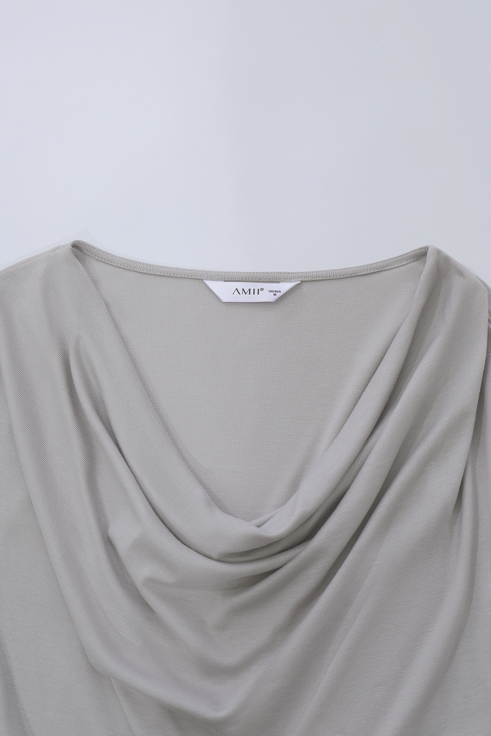 Cowl Neck Irregular Hem T-Shirt|AMII