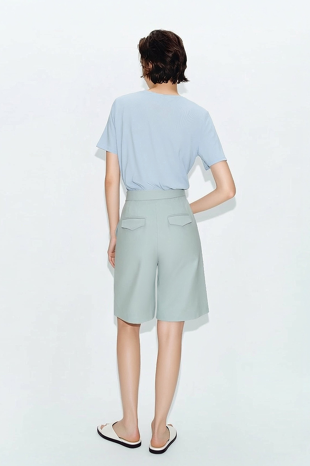 Cowl Neck Irregular Hem T-Shirt|AMII