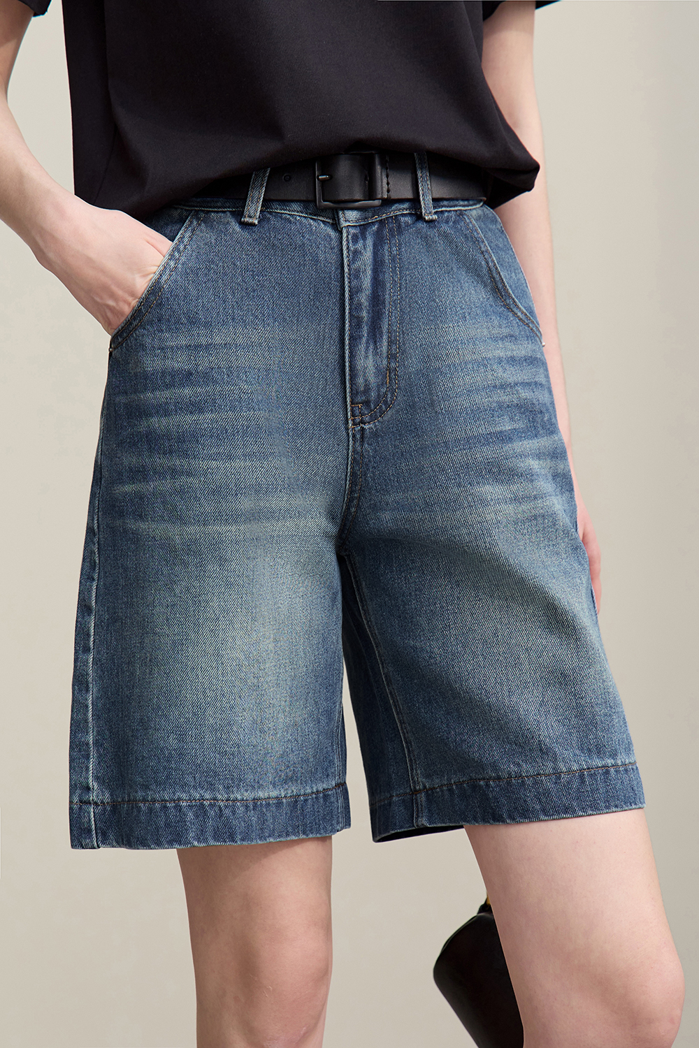 Loose Versatile Denim Capri Pants