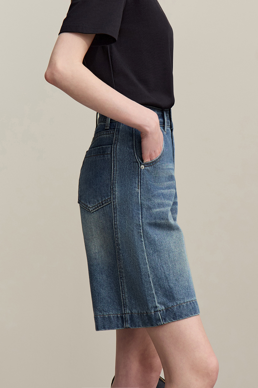 Loose Versatile Denim Capri Pants