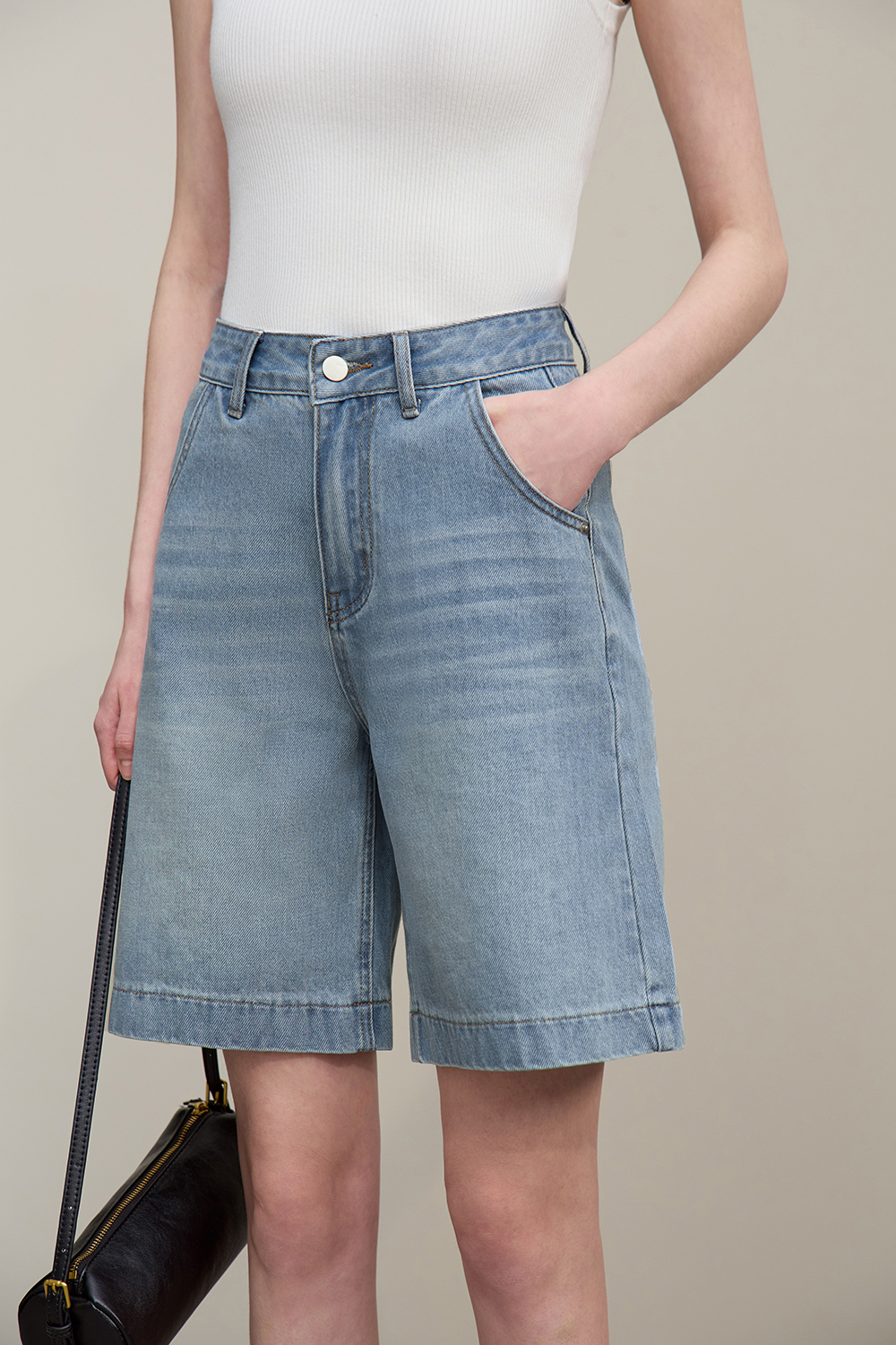 Loose Versatile Denim Capri Pants