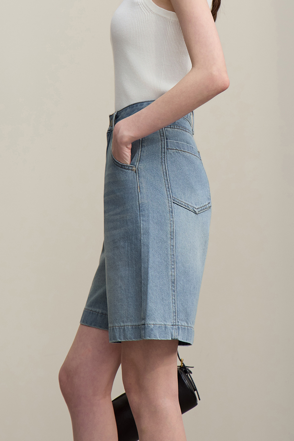 Loose Versatile Denim Capri Pants