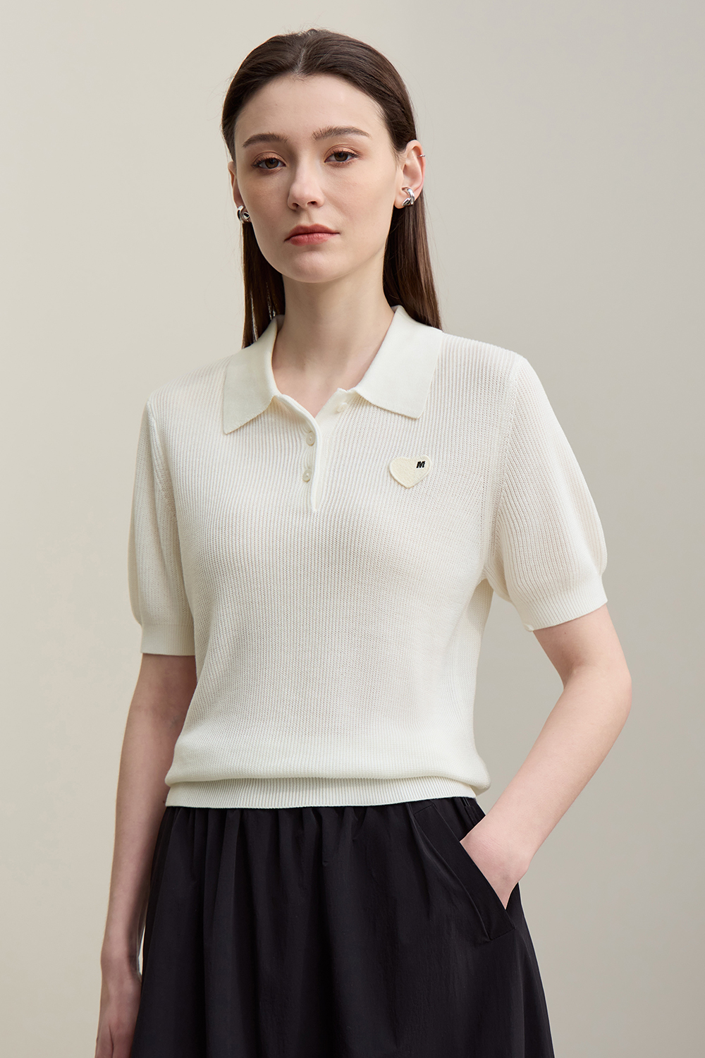 Heart Label Knitted Sweater