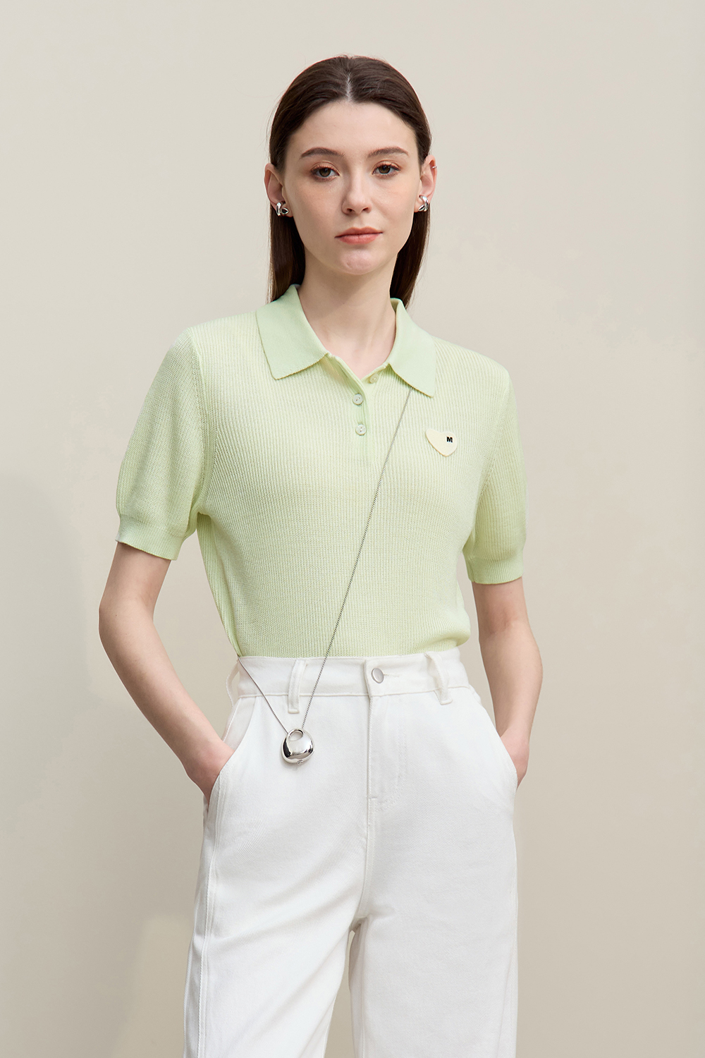 Heart Label Knitted Sweater