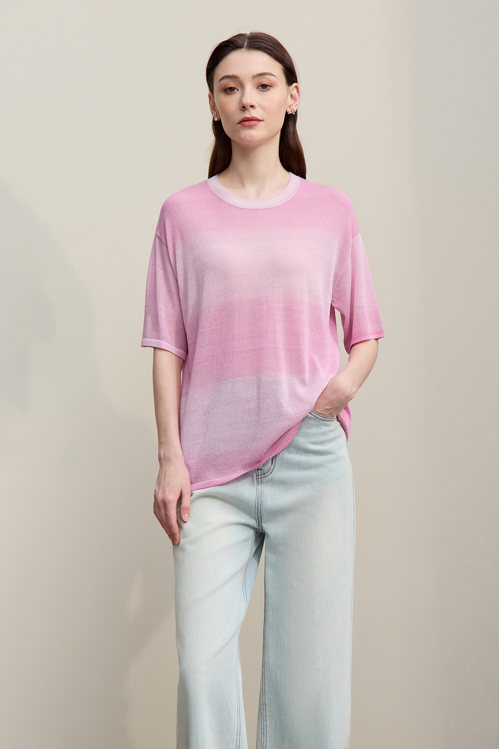 Space Dyed Yarn Knit Sweater