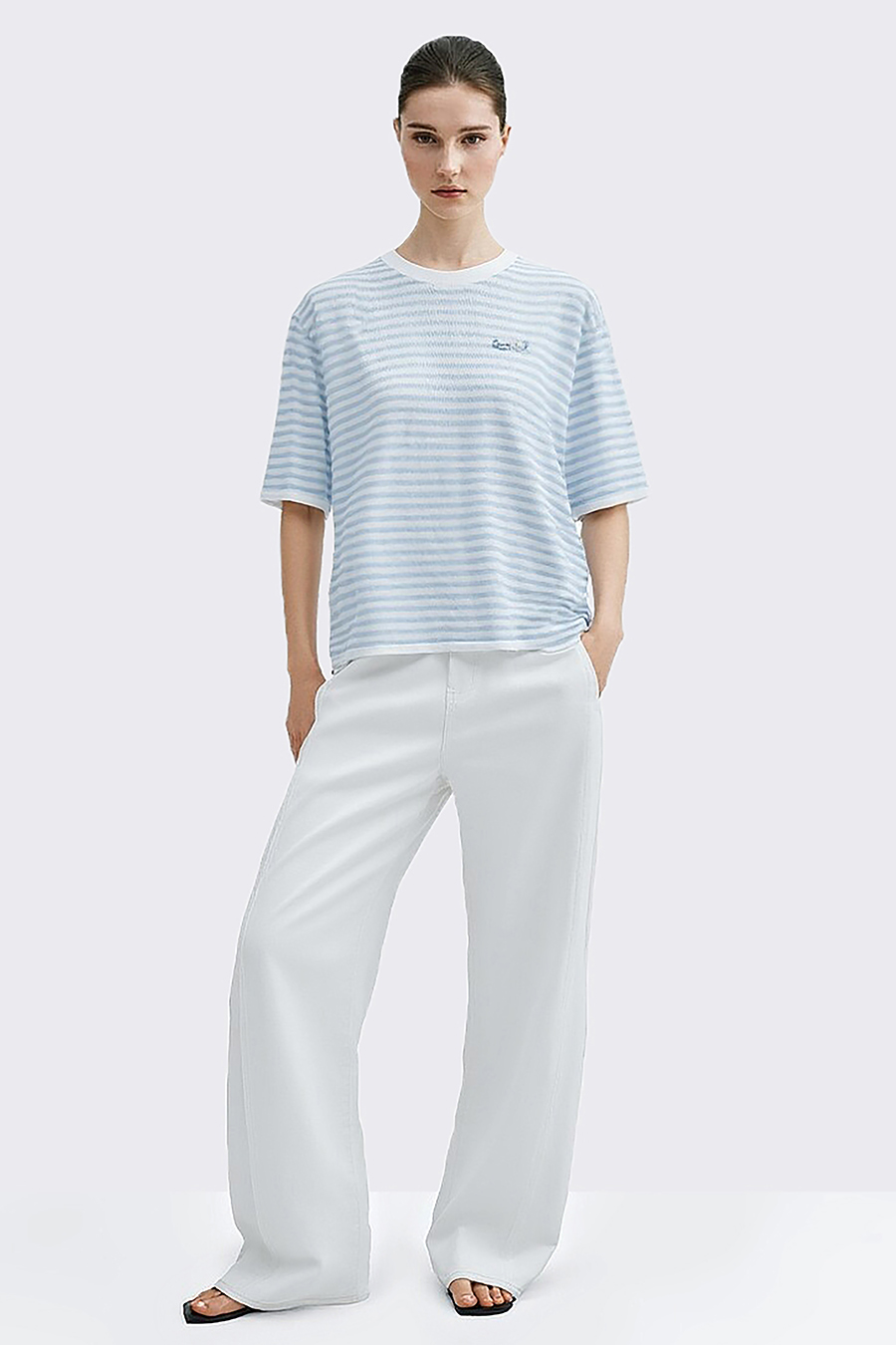 Rhinestone Striped Knit Sweater|AMII