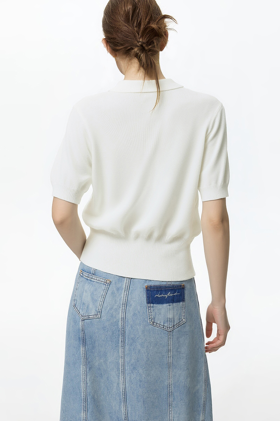 Polo Neck Knit Sweater|AMII
