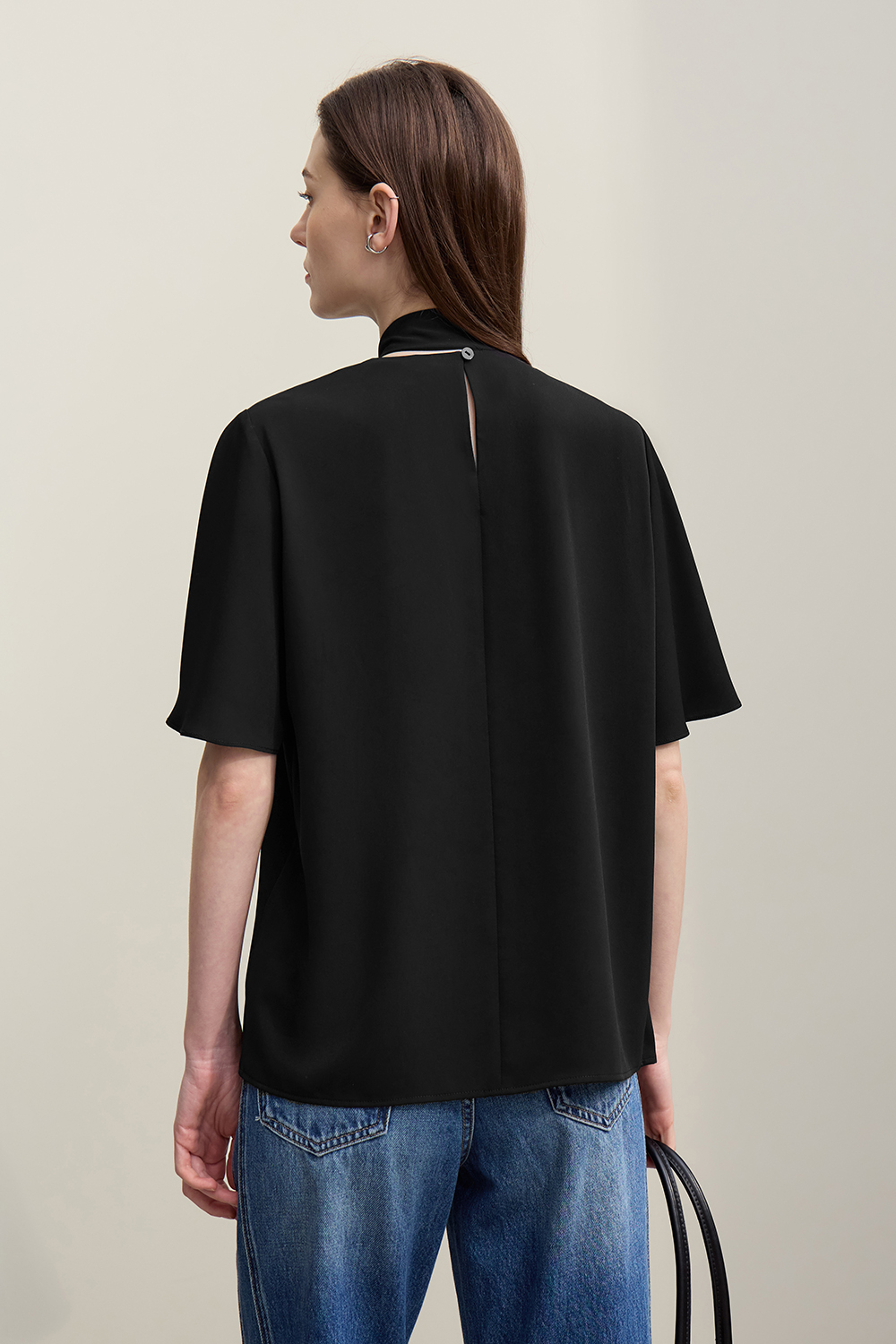 Ribbon Tie Chiffon Blouse|AMII