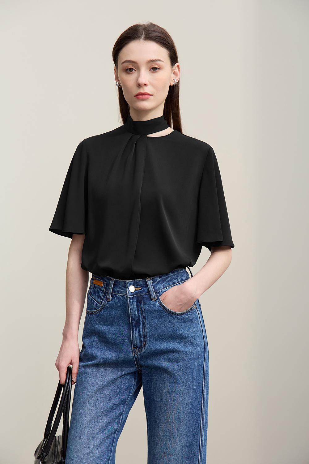 Ribbon Tie Chiffon Blouse|AMII