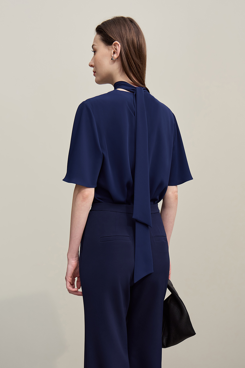 Ribbon Tie Chiffon Blouse|AMII