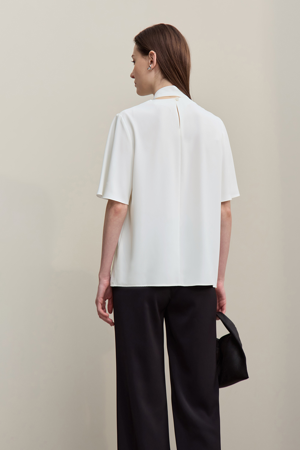 Ribbon Tie Chiffon Blouse|AMII
