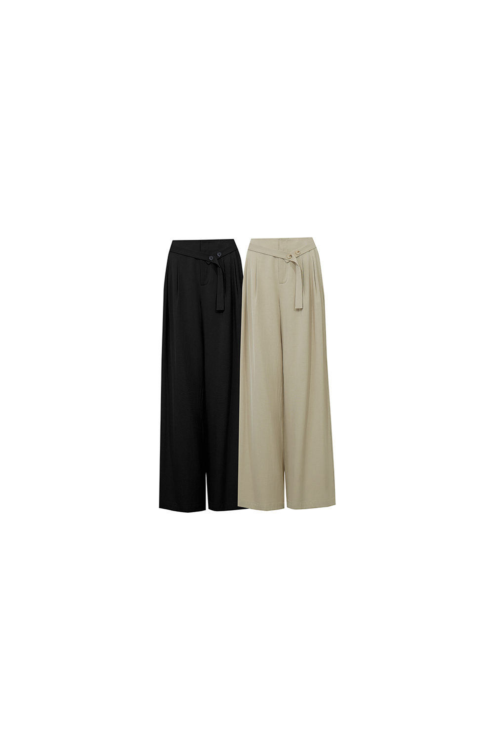 Belt Decorated Casual Pants