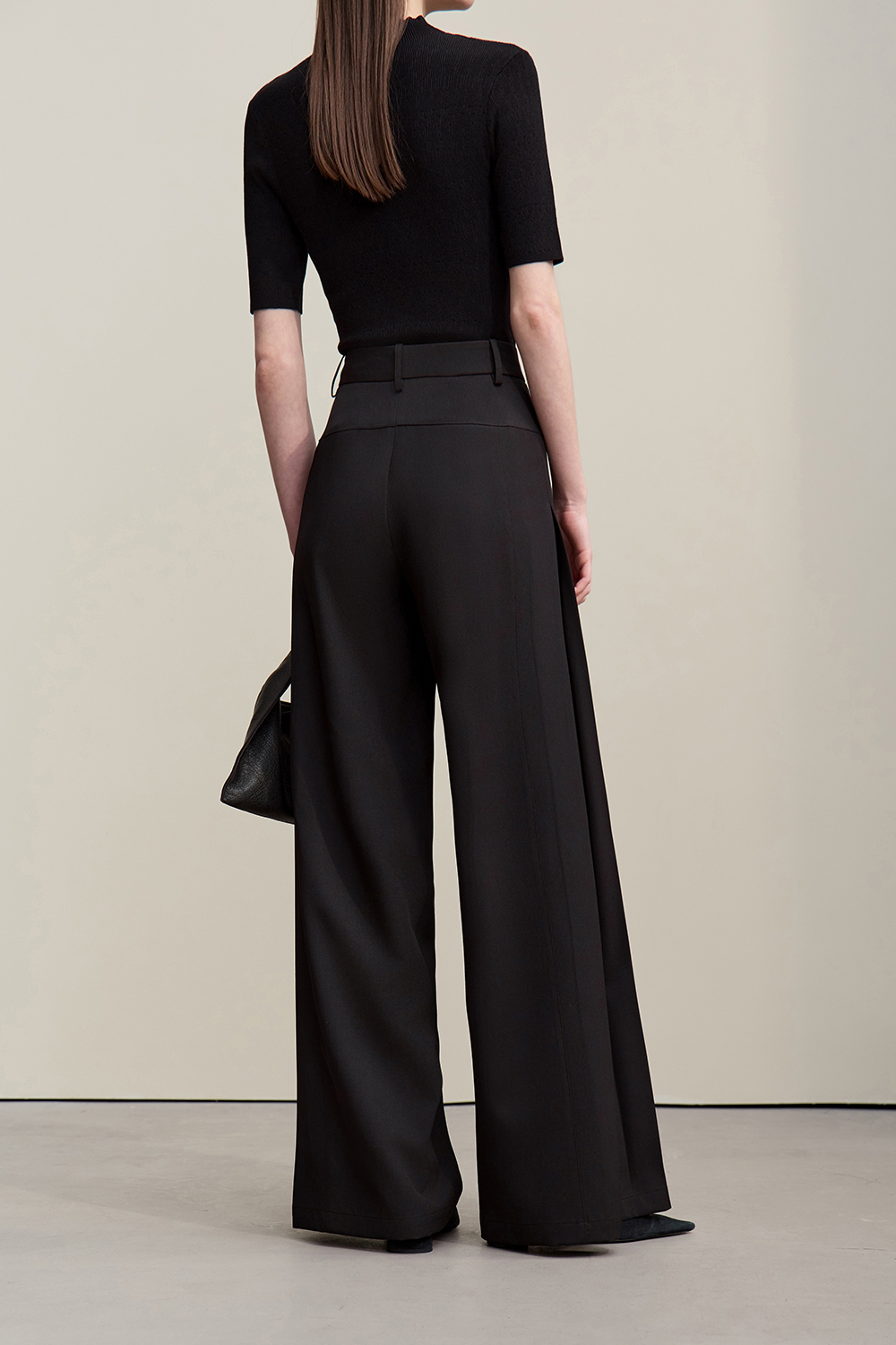 Pleated Wide Leg Casual Pants