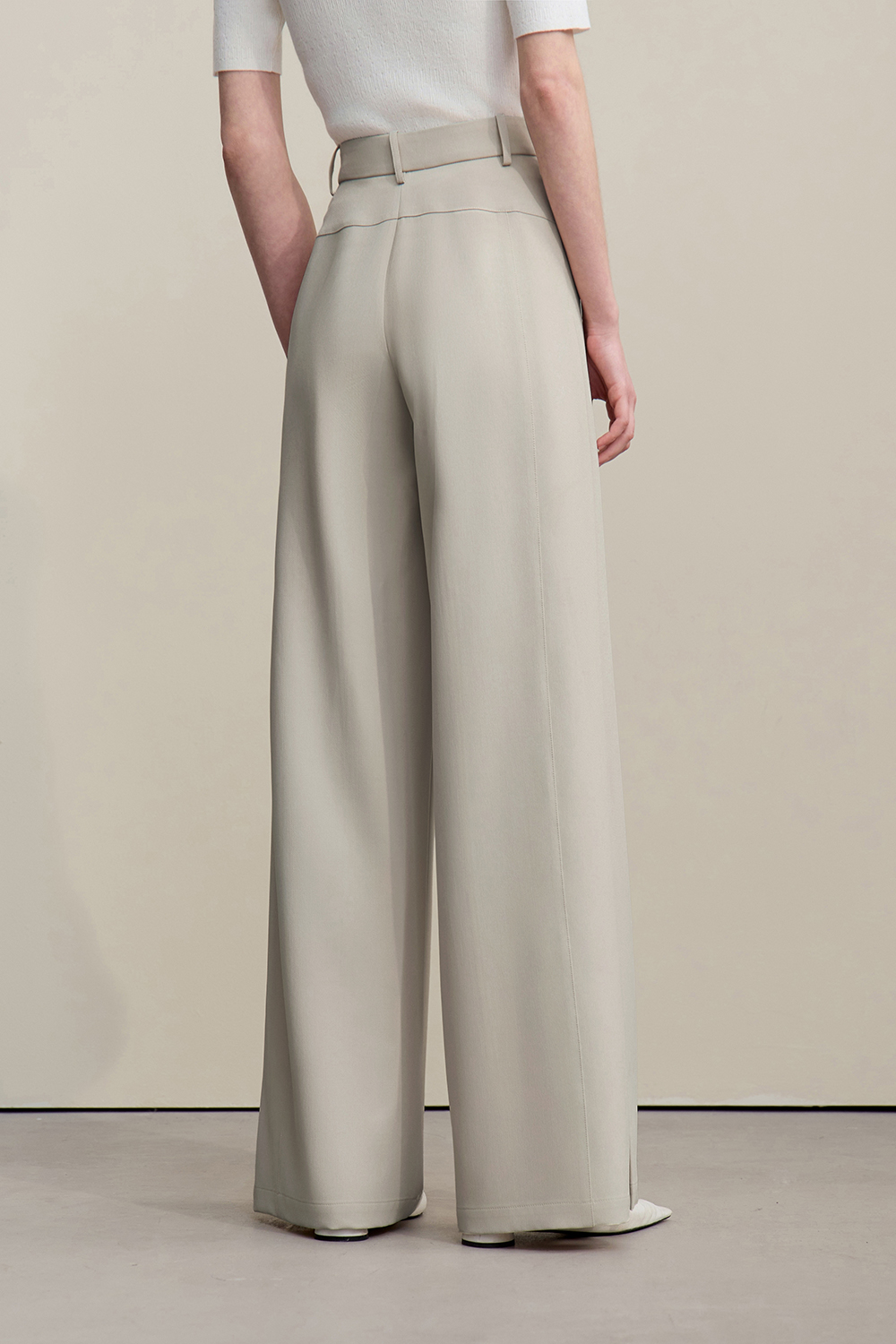 Pleated Wide Leg Casual Pants