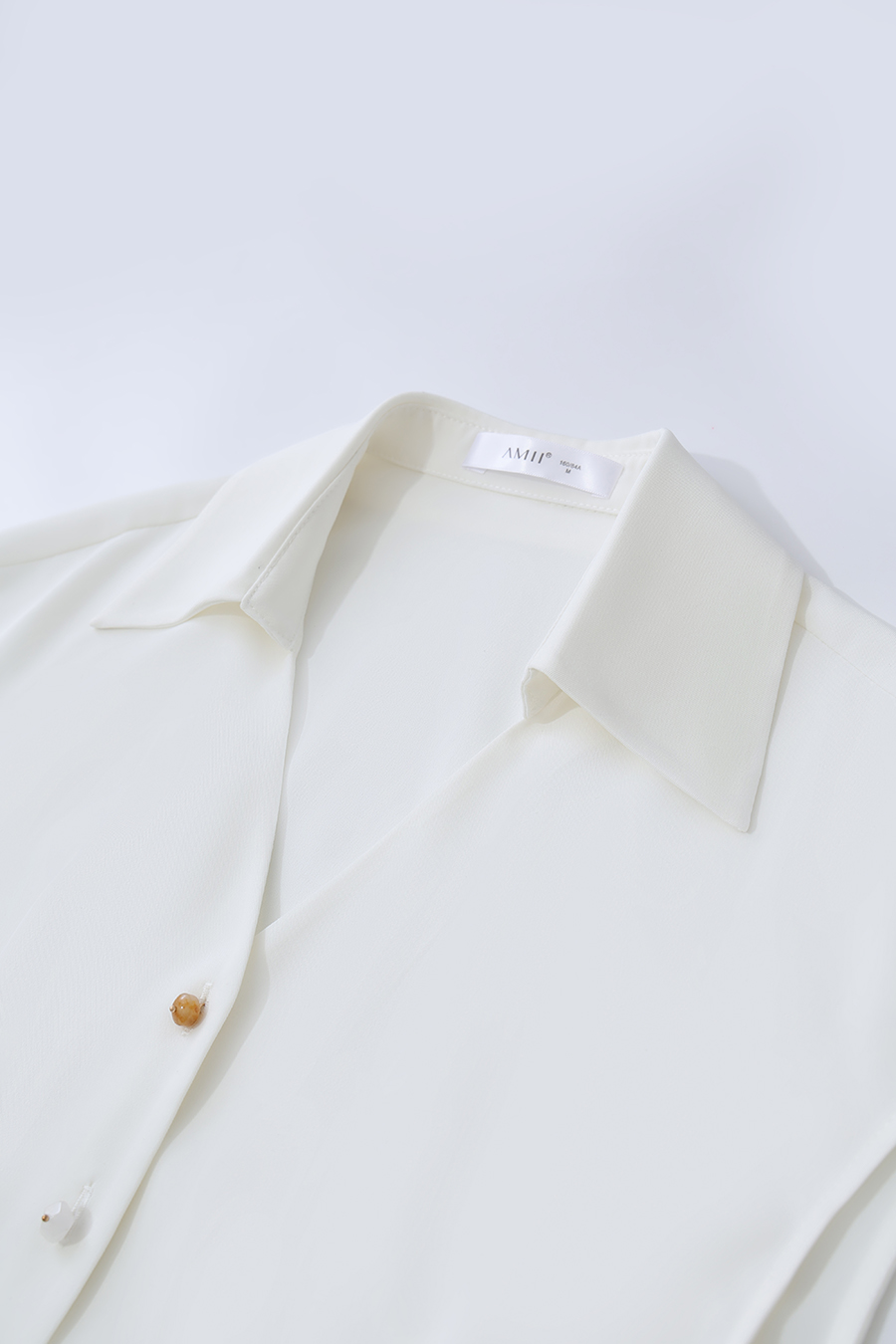 Lapel Cap Sleeve Chiffon Blouse|AMII