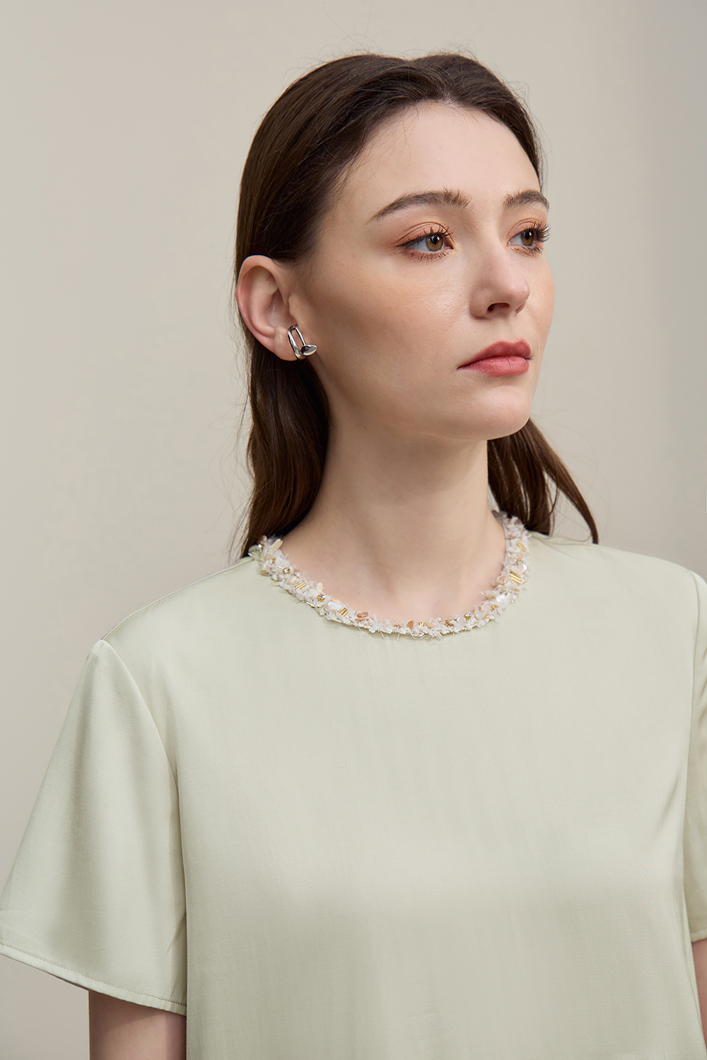 Tweed Style Short Sleeve Dress