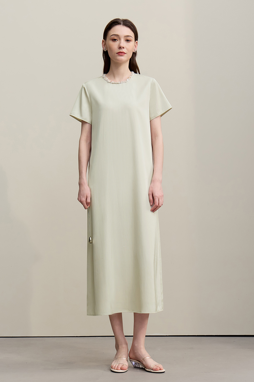 Tweed Style Short Sleeve Dress