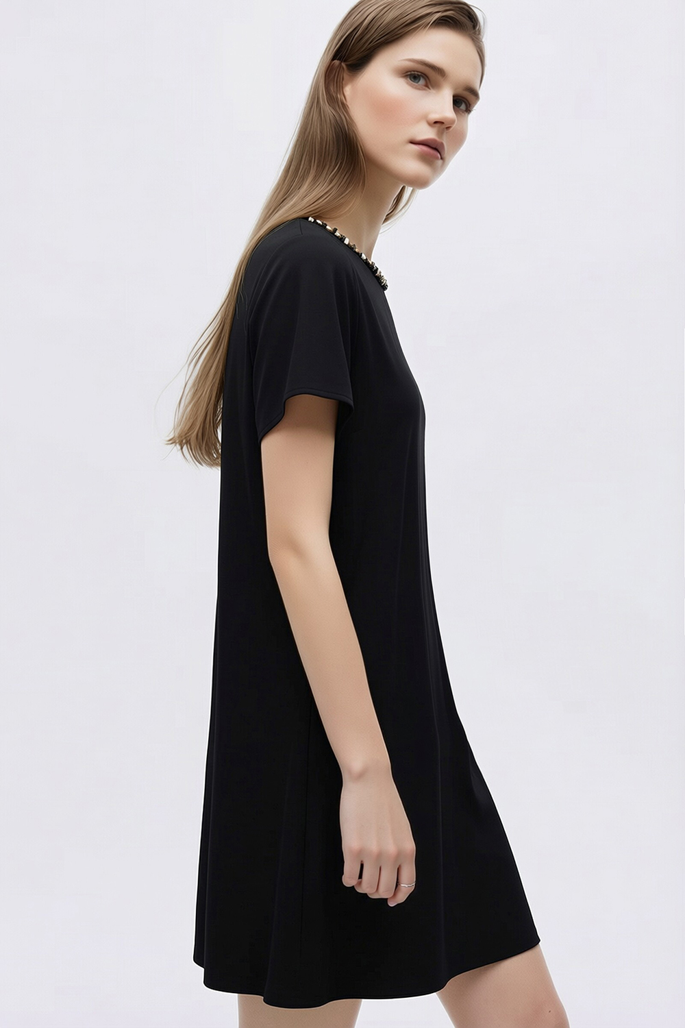 Tweed Style Short Sleeve Dress