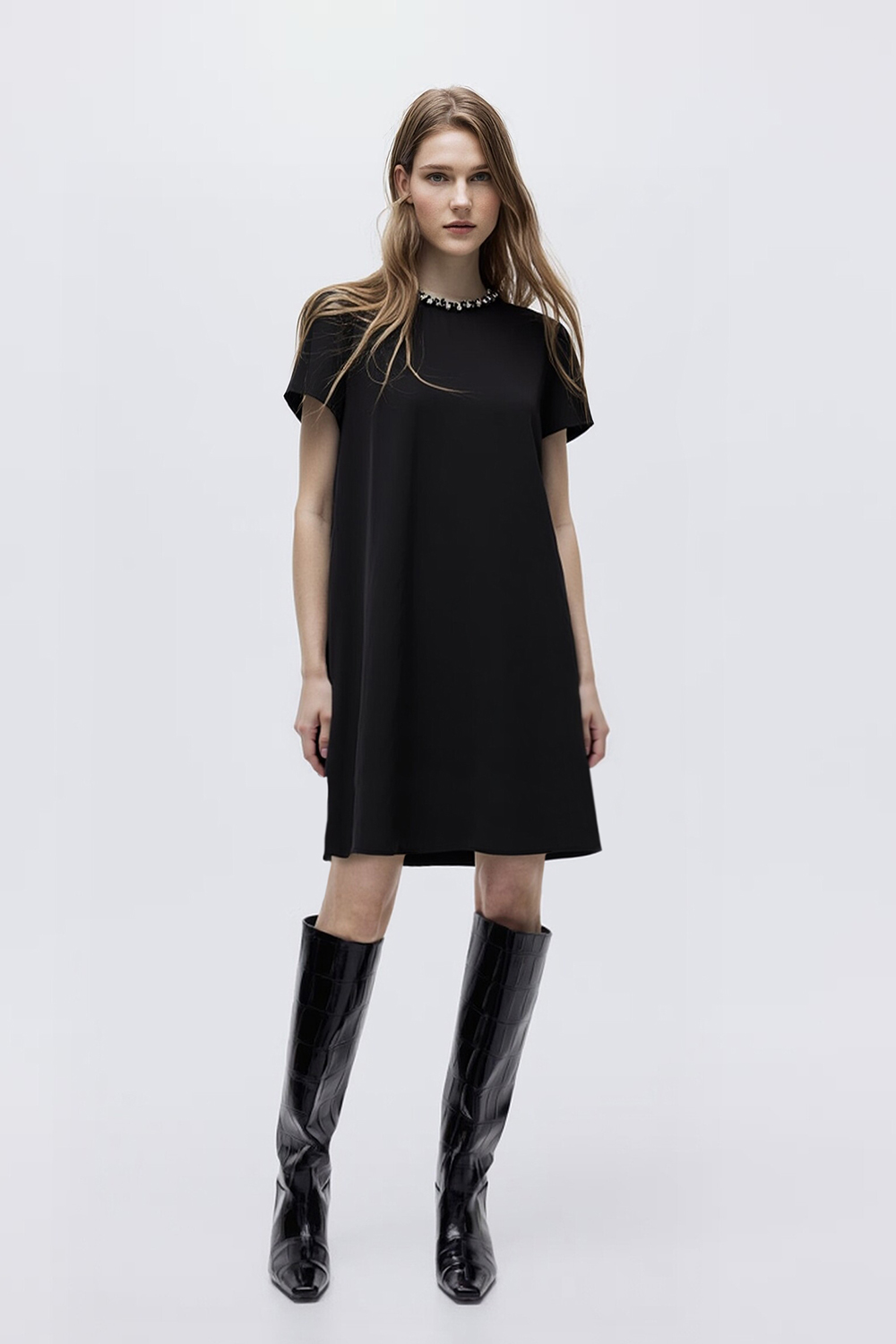 Tweed Style Short Sleeve Dress