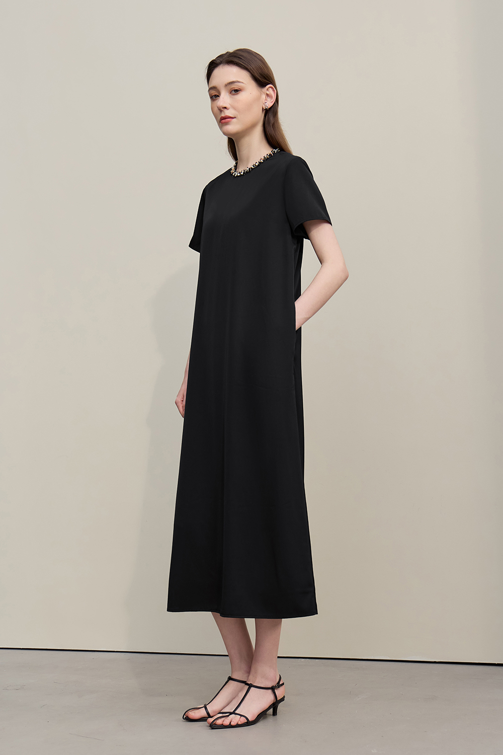 Tweed Style Short Sleeve Dress