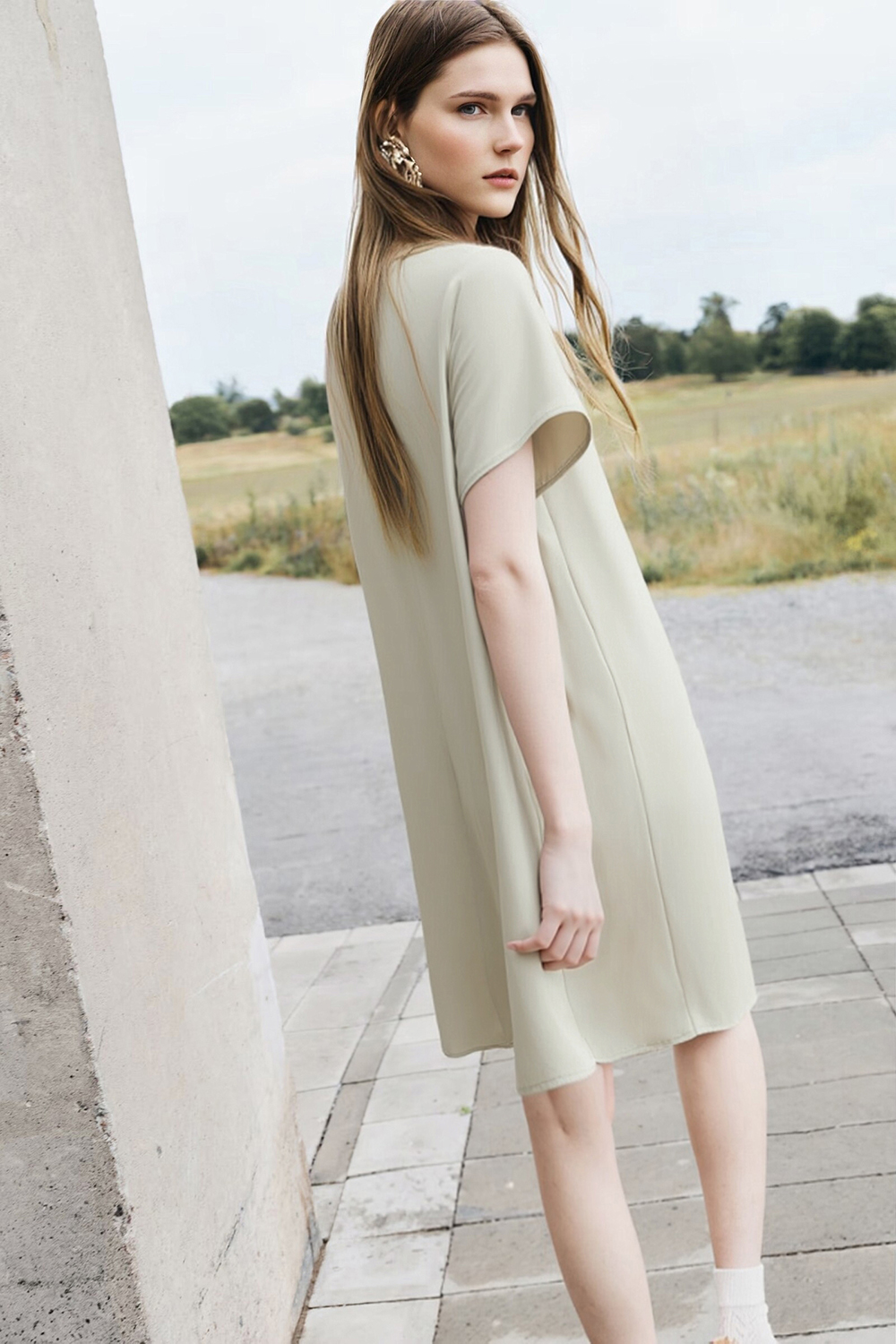 Tweed Style Short Sleeve Dress