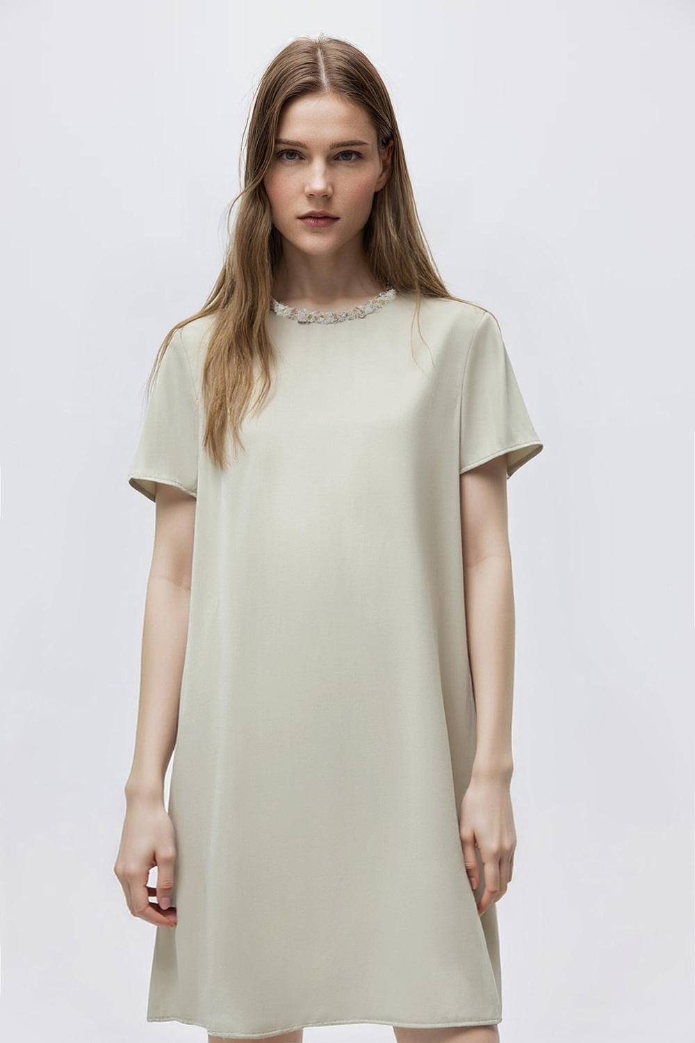 Tweed Style Short Sleeve Dress