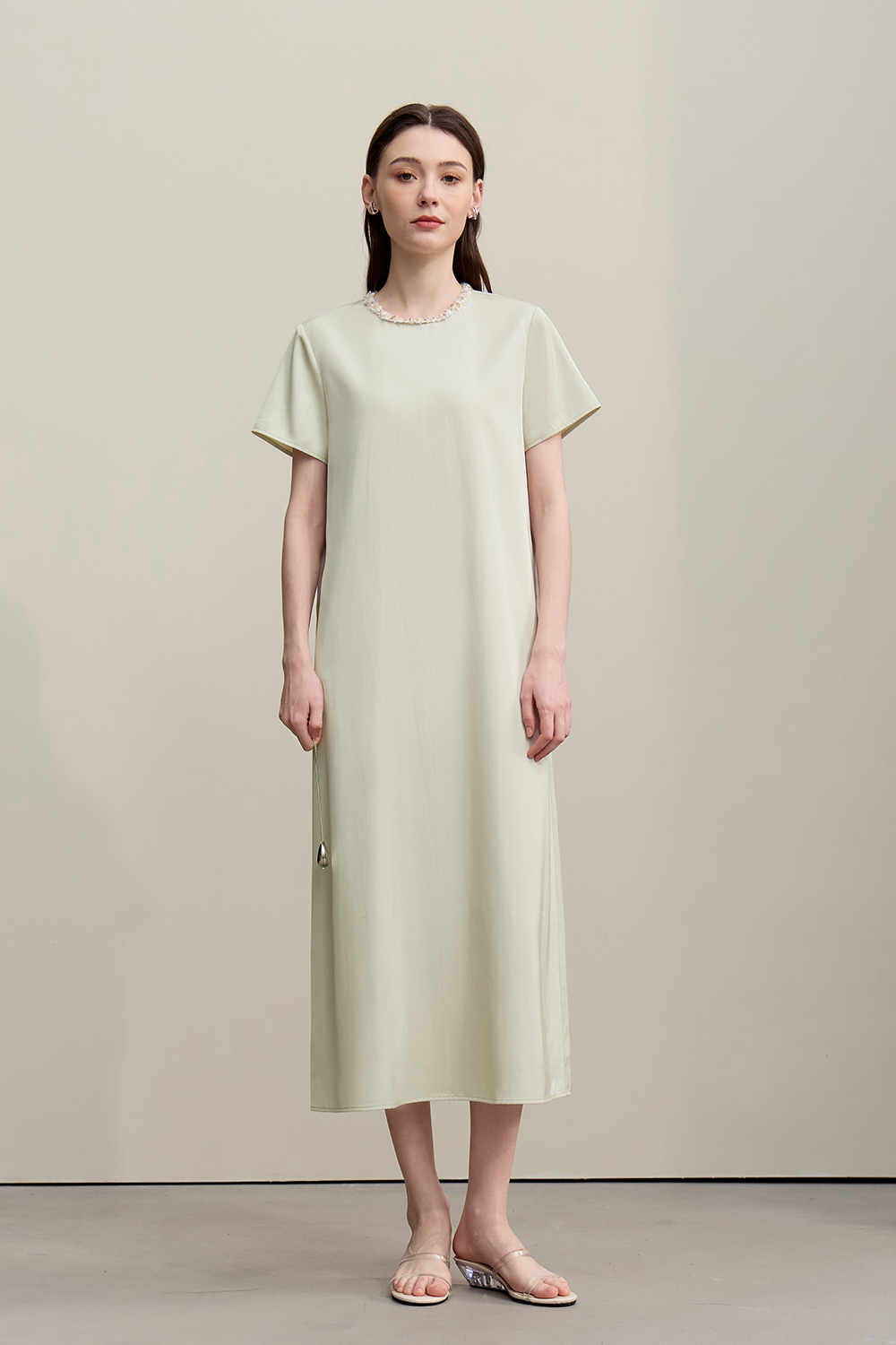 Tweed Style Short Sleeve Dress