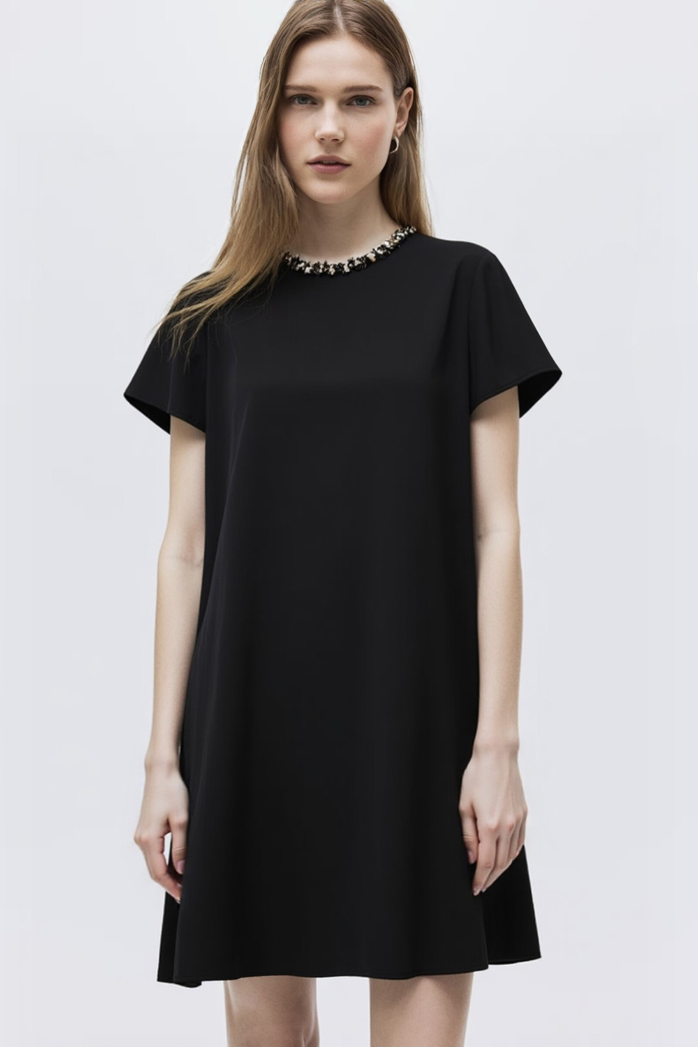 Tweed Style Short Sleeve Dress