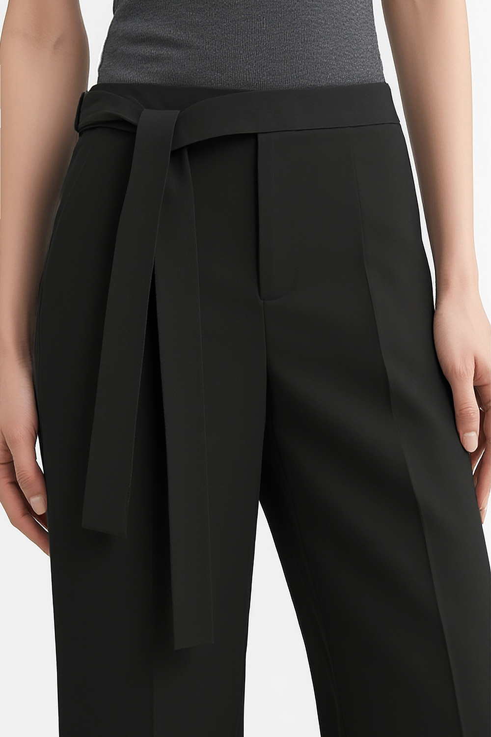 Tie Waist Wide Leg Casual Pants