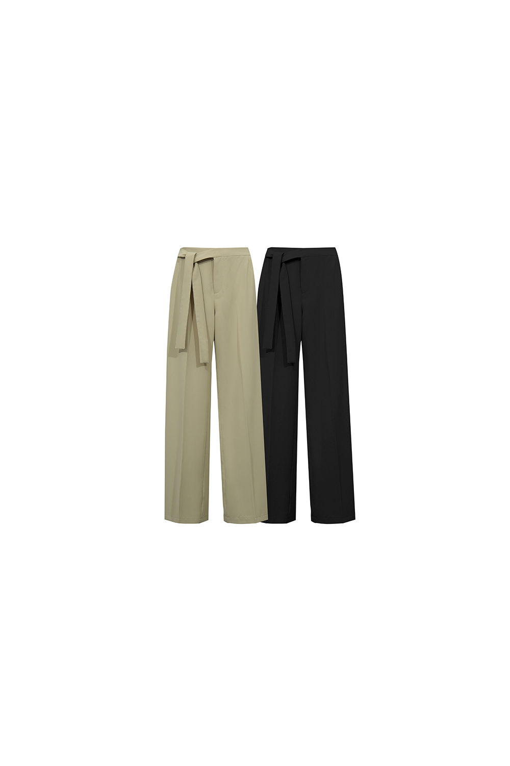 Tie Waist Wide Leg Casual Pants