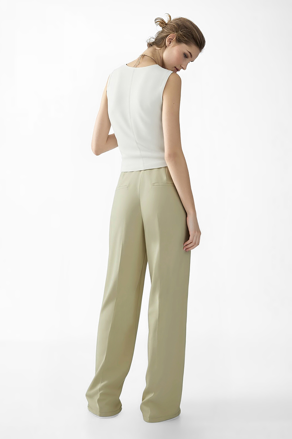 Tie Waist Wide Leg Casual Pants