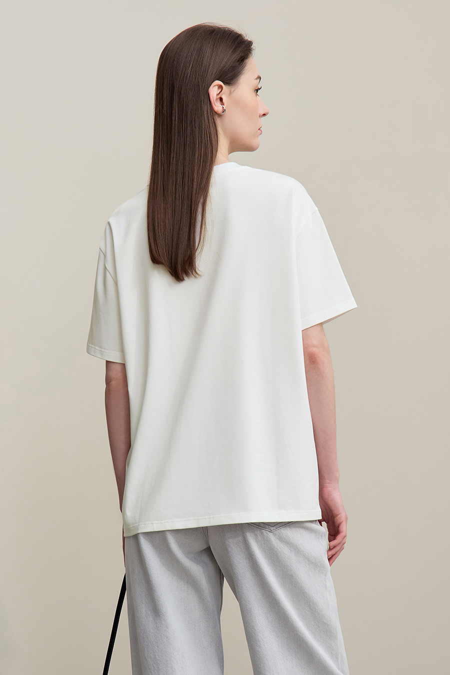 Printed Embroidery Short Sleeve T-Shirt|AMII