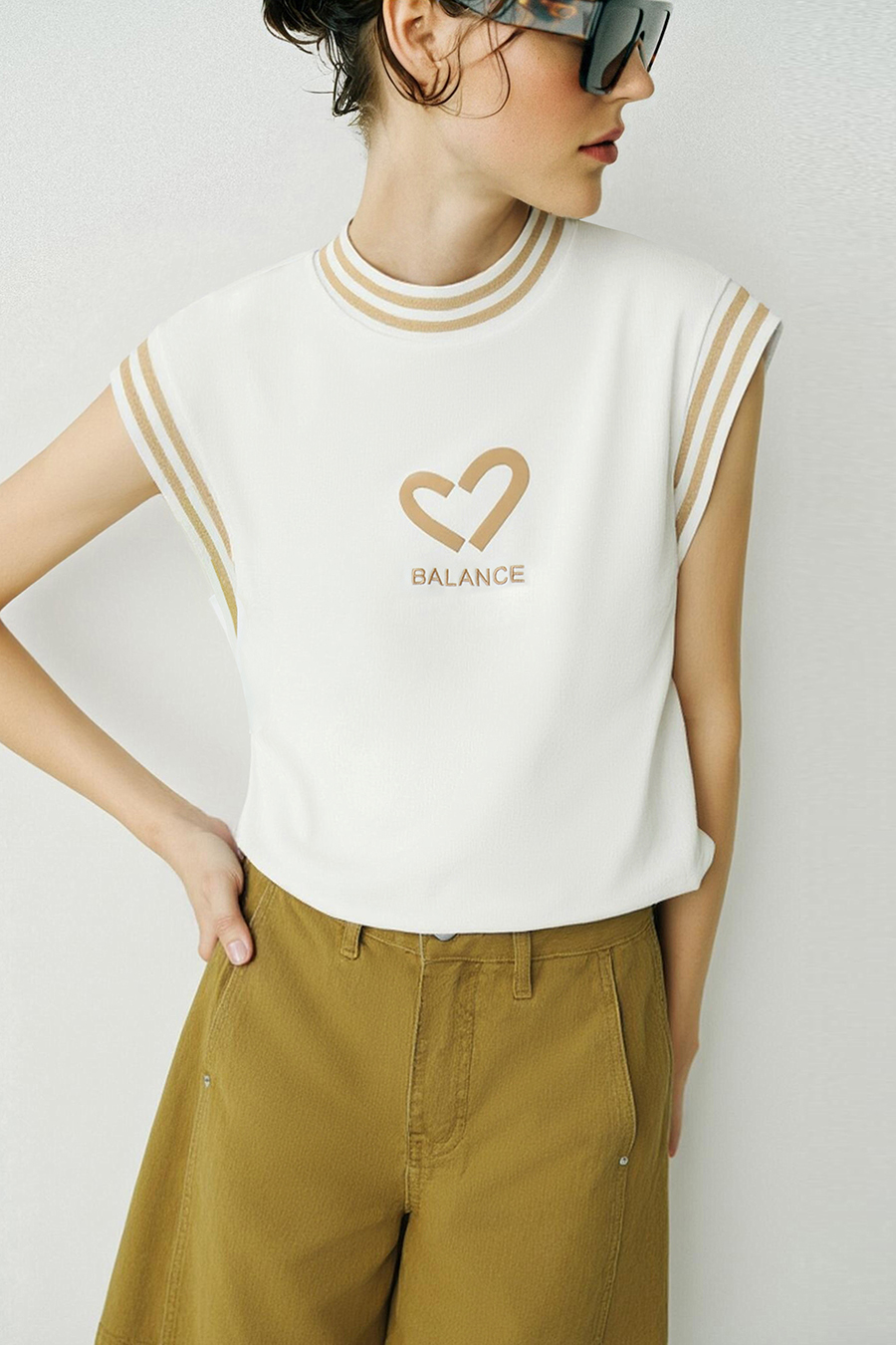 Printed Embroidery Dolman Sleeve T-Shirt|AMII