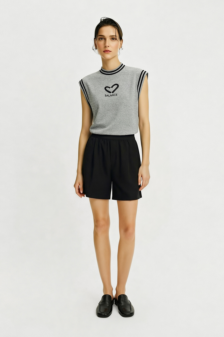 Printed Embroidery Dolman Sleeve T-Shirt|AMII