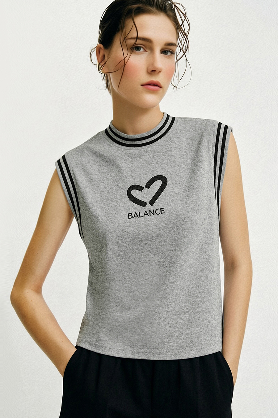 Printed Embroidery Dolman Sleeve T-Shirt|AMII