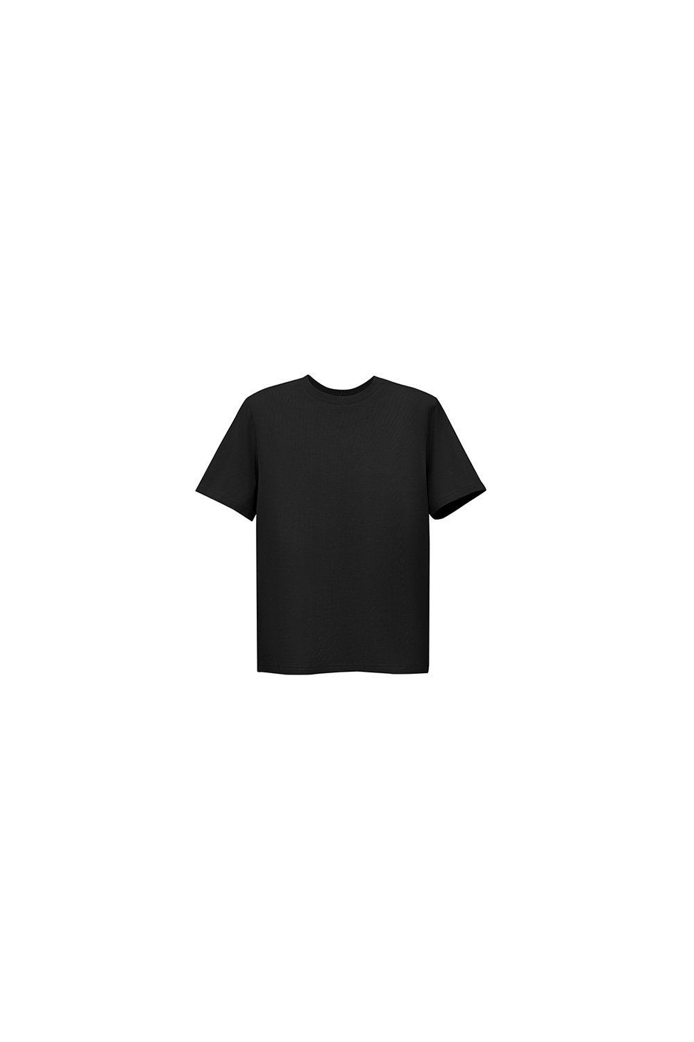 Rib Spliced Round Neck T-Shirt|AMII