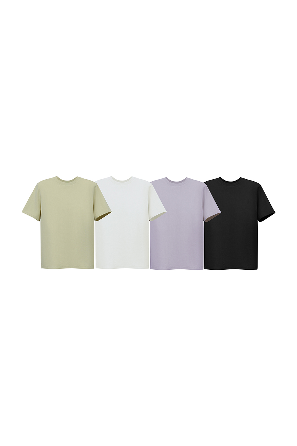 Rib Spliced Round Neck T-Shirt|AMII