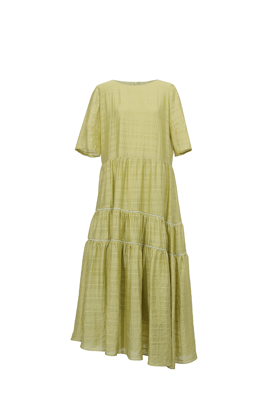 Round Neck Three-Quarter Sleeve Dress|AMII