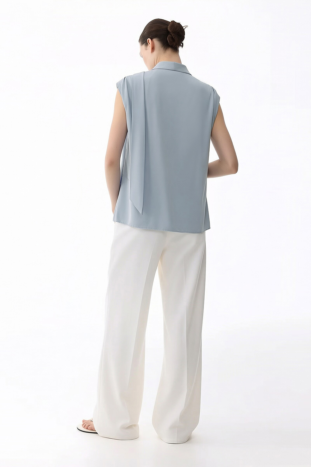 Tie Satin Chiffon Top