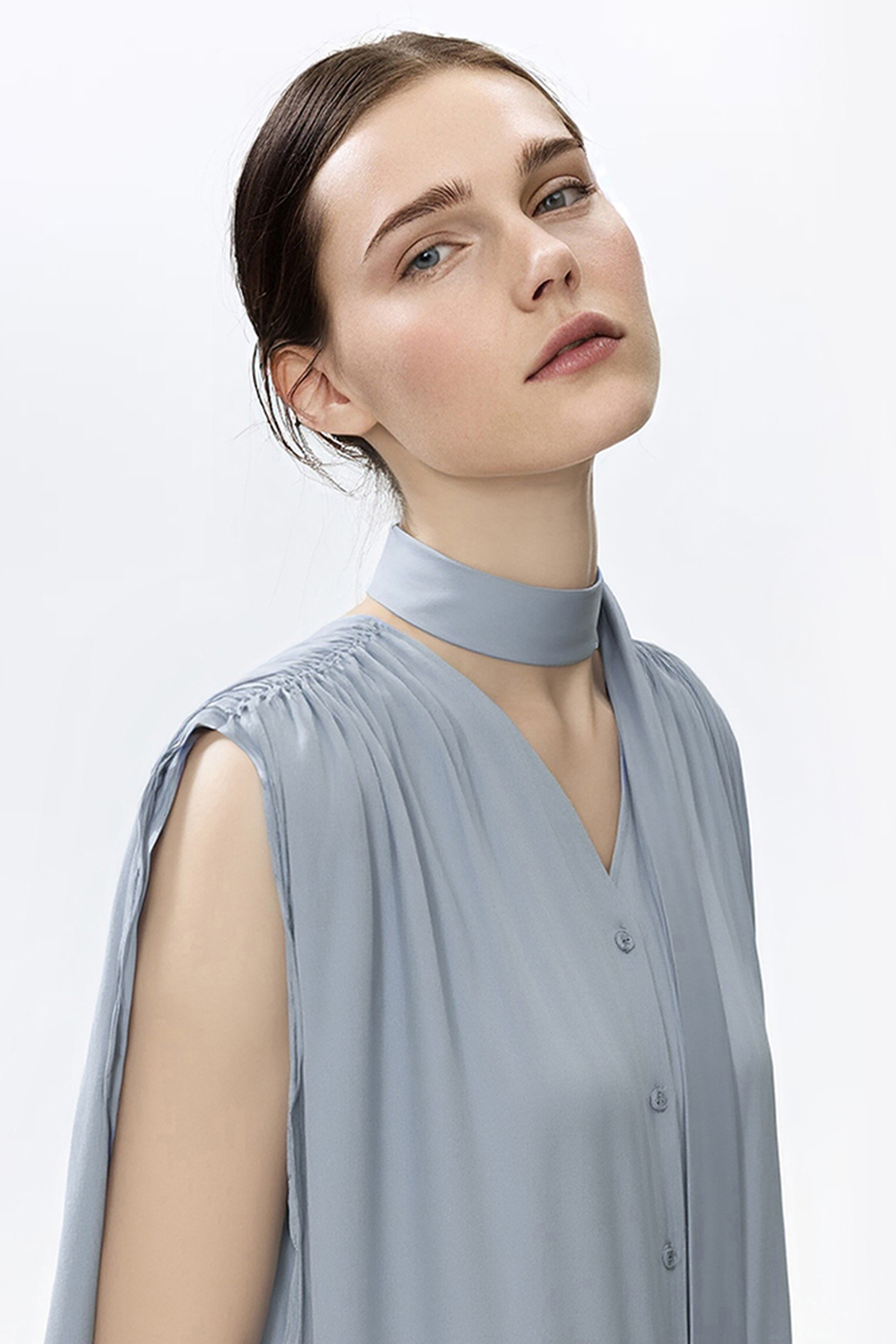 Tie Satin Chiffon Top