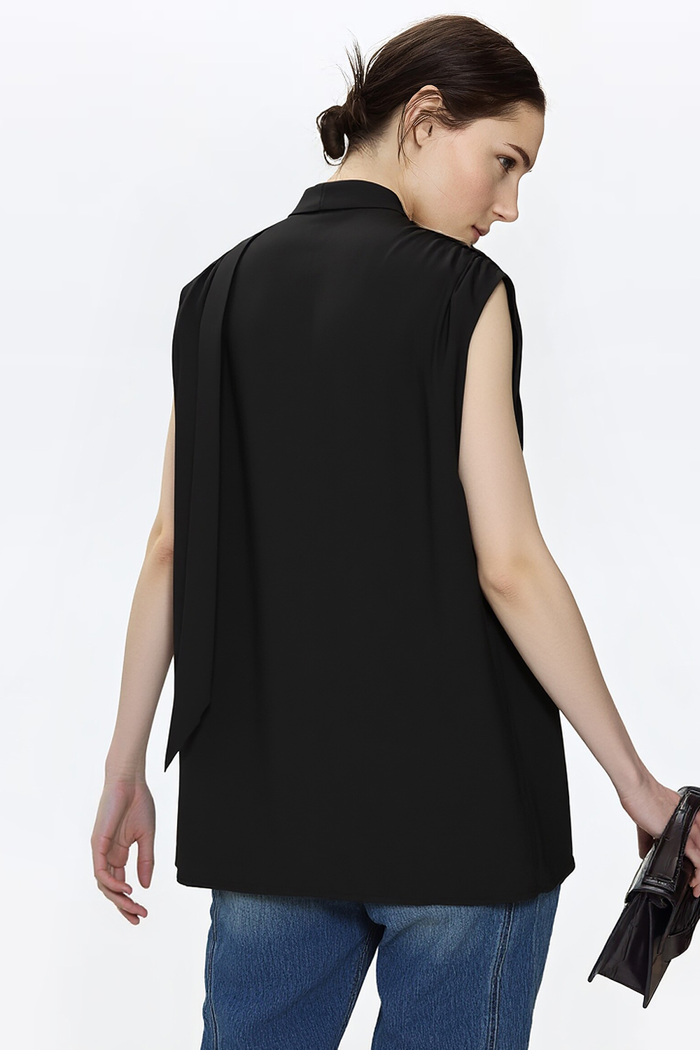 Tie Satin Chiffon Top