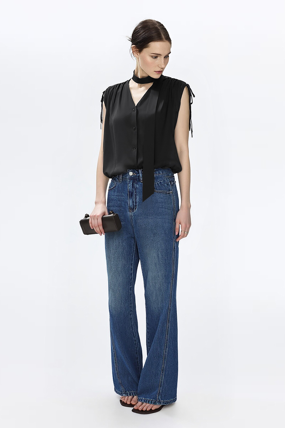 Tie Satin Chiffon Top