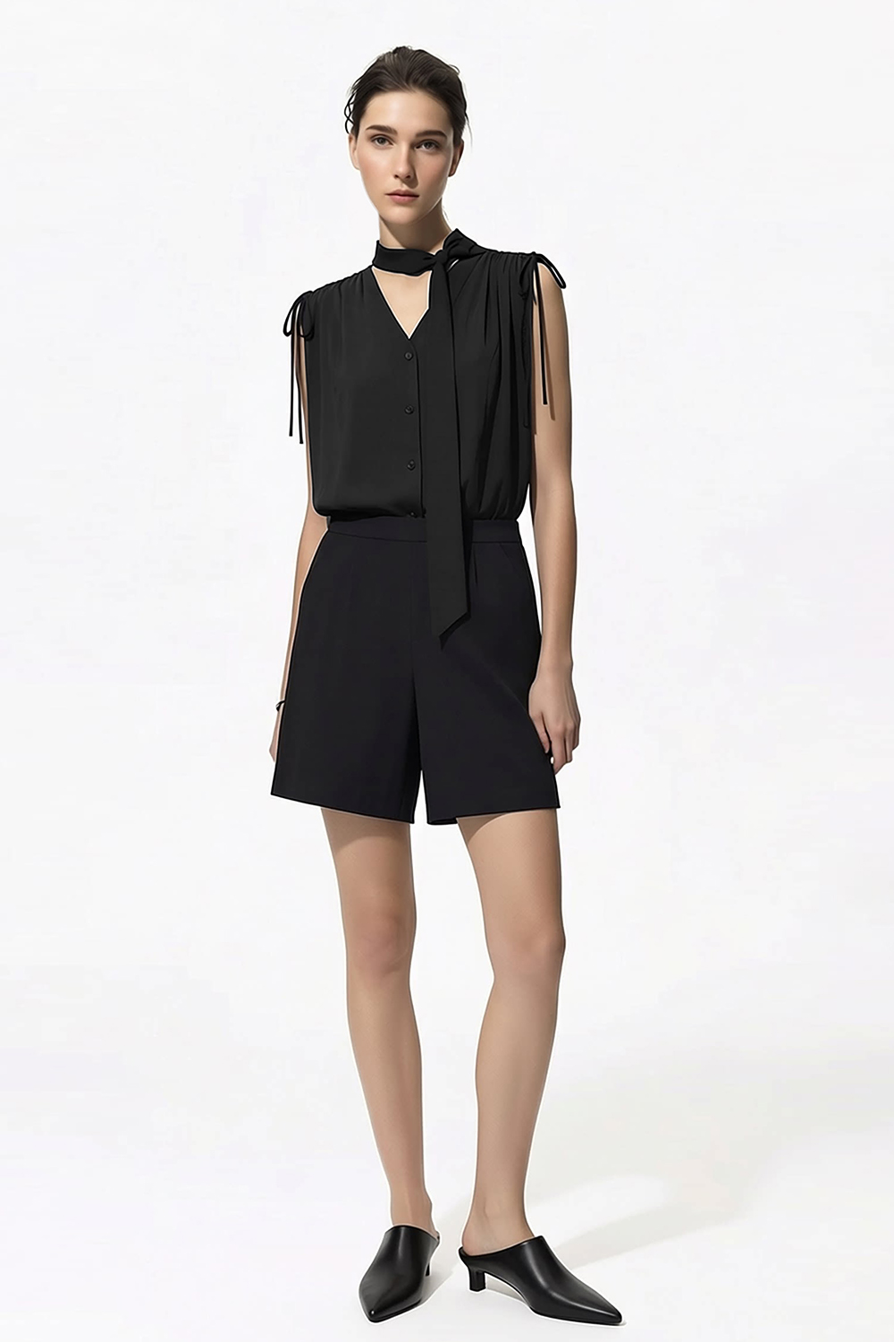 Tie Satin Chiffon Top