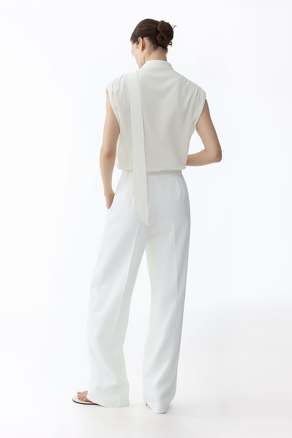 Tie Satin Chiffon Top