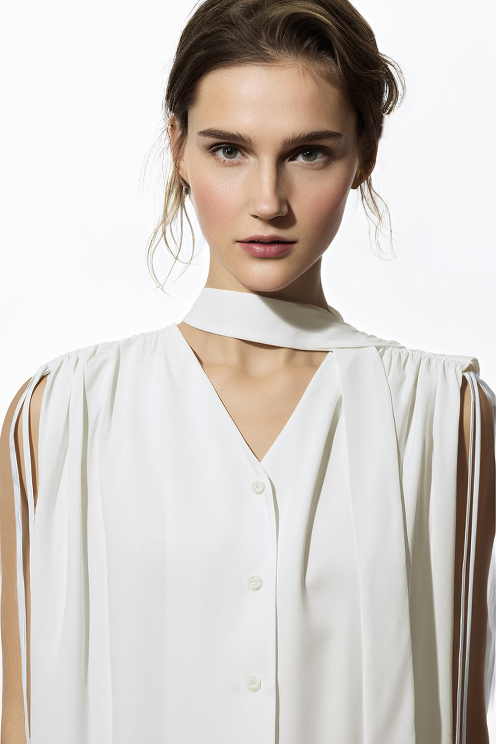 Tie Satin Chiffon Top