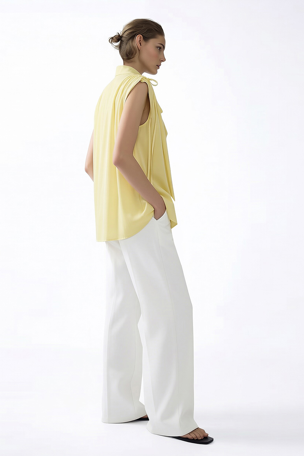 Tie Satin Chiffon Top